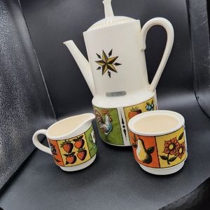 Vintage Holt Howard 1964 Coffee Pot    With Matching Creamer And Sugar Bowl.